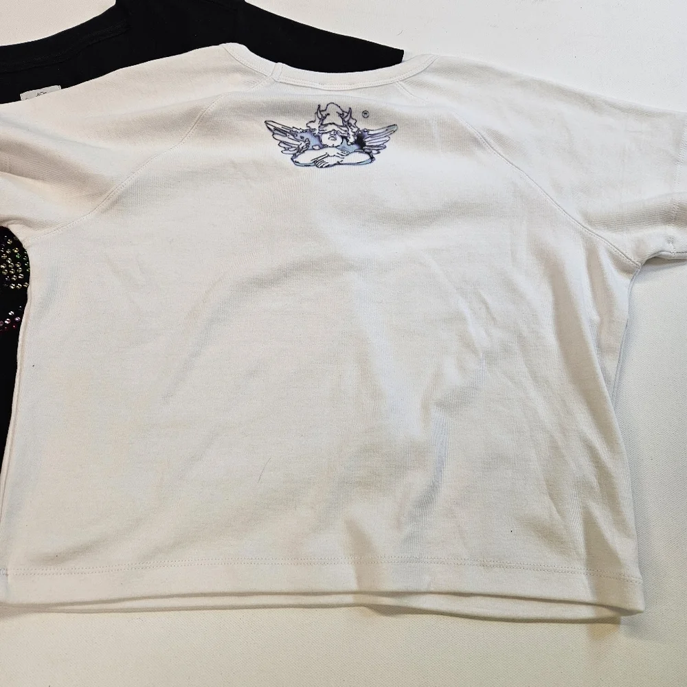 Set Of 2 Boys Lie Gotta Jet All Yours Crop Tee Size Small $60 Each Retail. - Picture 6 of 9